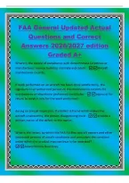 FAA General Updated Actual&NewLine;Questions and Correct&NewLine;Answers 2026&sol;2027 edition&NewLine;Graded A&plus;&NewLine;Where is the record of compliance with Airworthiness Directives or&NewLine;manufactures' service bulletins normally indicated&quest; -Aircraft&NewLine;maintenance records&period;&NewLine;If wor