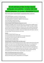 ESS 101 Laboratory 8 Quiz&colon; Geologic Hazards- Earthquakes and Landslides &vert; Complete Q&A With Detailed Rationales &vert; A&plus; Graded &vert; BRANDNEW&excl;&excl;&excl;&excl;&excl;&excl;&excl;&excl;&excl;&excl;&excl;&excl;