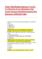 Water Distribution Operator Level 4 Exam Q&A 2026&sol;2027