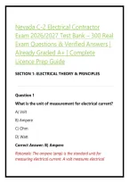 Nevada C-2 Electrical Contractor Exam 2026&sol;2027 Test Bank &ndash; 300 Real Exam Questions & Verified Answers &vert; Already Graded A&plus; &vert; Complete Licence Prep Guide