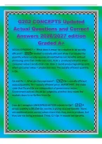 G202 CONCEPTS Updated&NewLine;Actual Questions and Correct&NewLine;Answers 2026&sol;2027 edition&NewLine;Graded A&plus;&NewLine;SOCIAL EFFICIENCY &mdash; What does it mean for a market to be socially&NewLine;efficient&quest; -A market is socially efficient when it produces the&NewLine;quantity where society receives 