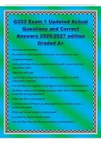 G202 Exam 1 Updated Actual&NewLine;Questions and Correct&NewLine;Answers 2026&sol;2027 edition&NewLine;Graded A&plus;&NewLine;transactional autonomy&NewLine;the ability to make borderless decisions&semi; low transaction costs&NewLine;unregulated supply&NewLine;taking advantage of transactional autonomy with causes fr