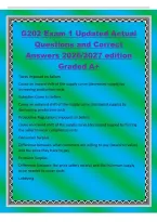 G202 Exam 1 Updated Actual&NewLine;Questions and Correct&NewLine;Answers 2026&sol;2027 edition&NewLine;Graded A&plus;&NewLine;Taxes Imposed on Sellers&NewLine;Cause an inward shift of the supply curve &lpar;decreased supply&rpar; by&NewLine;increasing production costs&NewLine;Subsidies Given to Sellers&NewLine;Cause an outward s