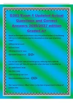 G202 Exam 1 Updated Actual&NewLine;Questions and Correct&NewLine;Answers 2026&sol;2027 edition&NewLine;Graded A&plus;&NewLine;Based on the Ventria Bioscience case&semi; the political action of disallowing&NewLine;GM rice in California can best be described as what type of political&NewLine;issue&quest;&NewLine;a&rpar;Majoritari