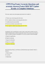 CPPO Prep Exam &vert; Certified Public Procurement Officer Practice Questions & Verified Answers with Complete Solutions &vert; Latest 2026&sol;2027 Update