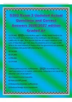 G202 Exam 2 Updated Actual&NewLine;Questions and Correct&NewLine;Answers 2026&sol;2027 edition&NewLine;Graded A&plus;&NewLine;C&rpar; &dollar;50&comma;000 -1&rpar; Assume that sugar is initially traded freely in the&NewLine;US at the world price of &dollar;20 and at this world price the US imports&NewLine;5&comma;000 units of sugar&period; Then as
