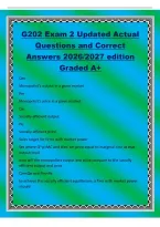 G202 Exam 2 Updated Actual&NewLine;Questions and Correct&NewLine;Answers 2026&sol;2027 edition&NewLine;Graded A&plus;