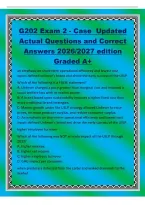 G202 Exam 2 - Case Updated&NewLine;Actual Questions and Correct&NewLine;Answers 2026&sol;2027 edition&NewLine;Graded A&plus;&NewLine;an emphasis on short-term operational efficiency and lowest cost&NewLine;inputs defined unilever's brand and drove the early success of the USLP&NewLine;Which of the 