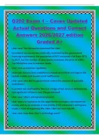 G202 Exam 1 &ndash; Cases Updated&NewLine;Actual Questions and Correct&NewLine;Answers 2026&sol;2027 edition&NewLine;Graded A&plus;&NewLine;Uber case&colon; Taxi Service Environment Pre-Uber&NewLine;Incumbent tax service was artificially restricted by the government&NewLine;licensing requirement&semi; the population of NY