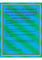 G202 exam 1&colon; self test quiz &quest;s&NewLine;Updated Actual Questions and&NewLine;Correct Answers 2026&sol;2027&NewLine;edition Graded A&plus;&NewLine;Managers often form strategies to achieve outcome targets&period; Which of&NewLine;the following is notusually representative of a manager's possible&NewLine;out
