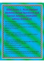 G202 Exam 1 - Econ Content&NewLine;Updated Actual Questions and&NewLine;Correct Answers 2026&sol;2027&NewLine;edition Graded A&plus;&NewLine;Rules of social efficiency&NewLine;1&rpar; produce and sell product that has consumer value greater than or&NewLine;equal to the costs of production&NewLine;2&rpar; avoid producing a