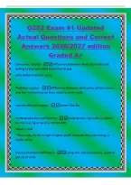 G202 Exam &num;1 Updated&NewLine;Actual Questions and Correct&NewLine;Answers 2026&sol;2027 edition&NewLine;Graded A&plus;&NewLine;Consumer Surplus -difference between what consumers are&NewLine;willing to pay and what they have to pay&NewLine;area below demand curve&NewLine;Producer surplus - difference betwee