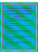 G202 First Exam Updated&NewLine;Actual Questions and Correct&NewLine;Answers 2026&sol;2027 edition&NewLine;Graded A&plus;&NewLine;Markets and Social Efficiency Rule &num;1&NewLine;Produce and sell product that has consumer value greater than or equal&NewLine;to production costs&NewLine;Markets and Social Efficiency 
