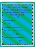 G202 Spotlight 3 Review&NewLine;Updated Actual Questions and&NewLine;Correct Answers 2026&sol;2027&NewLine;edition Graded A&plus;