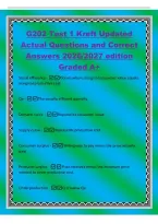 G202 Test 1 Kreft Updated&NewLine;Actual Questions and Correct&NewLine;Answers 2026&sol;2027 edition&NewLine;Graded A&plus;&NewLine;Social efficiency - Occurs where marginal consumer value equals&NewLine;marginal productive cost&period;&NewLine;Qe -The socially efficient quantity&period;&NewLine;Demand curve - Represents cons
