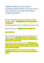 Common Passenger Vehicle Rescue Technician Newest Review 2026&sol;2027 Actual With Complete Questions With Verified Answers&sol;&sol;Graded A&plus;&sol;&sol;