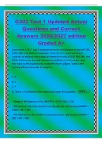 G202 Test 1 Updated Actual&NewLine;Questions and Correct&NewLine;Answers 2026&sol;2027 edition&NewLine;Graded A&plus;&NewLine;Consumers A&comma; B&comma; C&comma; and D respectively have a willingness to pay of &dollar;130&comma;&NewLine;&dollar;100&comma; &dollar;80&comma; and &dollar;50 for onewidget&period; Firms W&comma; X&comma; Y&comma; and Z each have&NewLine;capacity to produce one wi