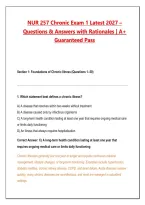 NUR 257 Chronic Exam 2 Latest 2027 &ndash;&NewLine;Questions & Answers with Rationales &vert; A&plus;&NewLine;Guaranteed Pass&NewLine;