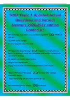 G202 Topic 1 Updated Actual&NewLine;Questions and Correct&NewLine;Answers 2026&sol;2027 edition&NewLine;Graded A&plus;&NewLine;BP's 2 strategic acquisitions &lpar;non-market integration&rpar; - -ARCO &lpar;oil&NewLine;and gas&rpar;&NewLine;-SOLAREX &lpar;solar energy&rpar;&NewLine;Became largest producer for both&NewLine;BP's Corporat