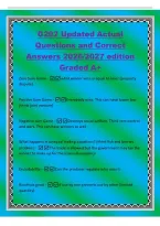 G202 Updated Actual&NewLine;Questions and Correct&NewLine;Answers 2026&sol;2027 edition&NewLine;Graded A&plus;&NewLine;Zero Sum Game - what winner wins is equal to loser &lpar;property&NewLine;dispute&rpar;&NewLine;Positive Sum Game -Everybody wins&period; This can have losers too&NewLine;&lpar;think joint venture&rpar;&NewLine;Negative sum Game