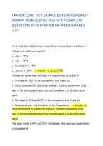 Epa 608 Core Test Sample Questions Newest Review 2026&sol;2027 Actual With Complete Questions With Verified Answers&sol;&sol;Graded A&plus;&sol;&sol;