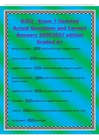 G202 - Exam 1 Updated Actual Questions and Correct Answers 2026&sol;2027 edition Graded A&plus; positive sum game -combined net value change is positive zero sum game - combined net value change is zero negative sum game -combined net value change is negativ