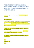 Tosca Tricentis As1 Certification Exam Questions And Correct Answers 2026 &lpar;150&plus; Questions&rpar; &vert; Workspace Management&comma; Test Automation & Tbox