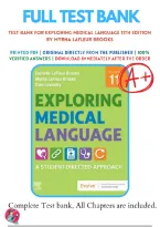 Test Bank for Exploring Medical Language&colon; A Student-Directed Approach&comma; 11th Edition by LaFleur Brooks&comma; Levinsky &vert; ISBN 9780323711562 &vert; All 16 Chapters Complete  &vert; Medical Terminology Prep &vert; Updated 2026&sol;2027 Test Bank Exam Resource
