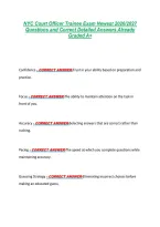 NYC Court Officer Trainee Exam Newest 2026&sol;2027 &NewLine;Questions and Correct Detailed Answers Already &NewLine;Graded A&plus; 