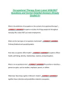 Occupational Therapy Exam Latest 2026&sol;2027 &NewLine;Questions and Correct Detailed Answers Already &NewLine;Graded A&plus; 