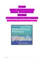 Test Bank for Abrams&rsquo; Clinical Drug Therapy&colon; Rationales for Nursing Practice&comma; 13th Edition by Geralyn Frandsen and Sandra Pennington &vert; ISBN 9781975222321 &vert; All 61 Chapters Covered