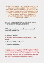 Washington Adult Family Home Administrator Exam Actual 2026&sol;2027 High Yield Practice Questions And Study Guide Complete Accurate Exam Approved Questions And Correct Detailed Answers With Rationals &lpar; Reliable Solutions&rpar; Currently Updated Version 2026 Editi
