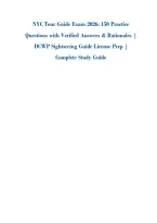 NYC Tour Guide Exam 2026&colon; 150 Practice &NewLine;Questions with Verified Answers & Rationales &vert; &NewLine;DCWP Sightseeing Guide License Prep &vert; &NewLine;Complete Study Guide
