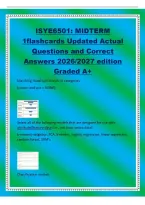 ISYE6501&colon; MIDTERM&NewLine;1flashcards Updated Actual&NewLine;Questions and Correct&NewLine;Answers 2026&sol;2027 edition&NewLine;Graded A&plus;