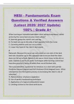 HESI - Fundamentals Exam&NewLine;Questions & Verified Answers&NewLine;&lpar;Latest 2026&sol; 2027 Update&rpar;&NewLine;100&percnt; &vert; Grade A&plus;&NewLine;When turning an immobile bedridden client without assistance&comma; which&NewLine;action by the nurse best ensures client safety&quest;&NewLine;A&period; Securely grasp the client'