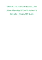 UWSP BIO 385 Exam 2 Study Guide &vert; 200 &NewLine;Human Physiology MCQs with Answers & &NewLine;Rationales &vert; Muscle&comma; NMJ & ANS 