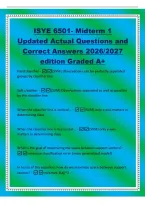 ISYE 6501- Midterm 1&NewLine;Updated Actual Questions and&NewLine;Correct Answers 2026&sol;2027&NewLine;edition Graded A&plus;&NewLine;Hard classifier - &lpar;SVM&rpar; Observations can be perfectly separated&NewLine;groups by classifier line&NewLine;Soft classifier -&lpar;SVM&rpar; Observations separated as well as possible