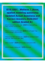 ISYE 6501 - Midterm 1 &lpar;Anna&comma;&NewLine;applied modeling questions&rpar;&NewLine;Updated Actual Questions and&NewLine;Correct Answers 2026&sol;2027&NewLine;edition Graded A&plus;&NewLine;What do descriptive questions ask&quest; - What happened&quest; &lpar;e&period;g&period;&comma;&NewLine;which customers are most alike&rpar;&NewLine;What do predictive question
