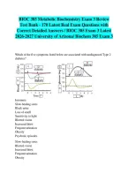BIOC 385 Metabolic Biochemistry Exam 1&comma; 2&comma; 3 & 4 Review Test Banks BUNDLE - 1235 Latest Real Exam Questions with Correct Detailed Answers &sol; BIOC 385 Exam 1-4 Latest 2026-2027 University of Arizona&sol; Biochem 385 Exams 1-4