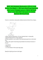 BIOC 385 Metabolic Biochemistry Exam 1&comma; 2&comma; 3&comma; 4 & Final Exam Review Test Banks BUNDLE - 2185 Latest Real Exam Questions with Correct Detailed Answers &sol; BIOC 385 Exam 1-4 and Final Latest 2026-2027 University of Arizona&sol; Biochem 385 Exams Package