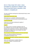 Nr 511 Final Exam Test &lpar;2026&sol;2027&rpar; Differential Diagnosis & Primary Care Practicum Questions & Answers &lpar;100&percnt; Correct&rpar;- Chamberlain
