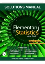 Instructor's Solutions Manual for Elementary Statistics Using Excel&comma; 7th Edition by Mario F&period; Triola & James Lapp &vert; Chapter 1 - 15 &vert; All Chapters 