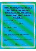 N212 Pathophysiology Exam 3&NewLine;&lpar;fall 2027&rpar; Renal Updated&NewLine;Actual Questions and Correct&NewLine;Answers 2026&sol;2027 edition&NewLine;Graded A&plus;&NewLine;Normal urine pH - 5-6&period;5&NewLine;How many cc's required fo