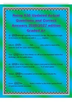 Neiep 830 Updated Actual&NewLine;Questions and Correct&NewLine;Answers 2026&sol;2027 edition&NewLine;Graded A&plus;&NewLine;12 -Although typically horizontal in design&comma; the maximum angle&NewLine;of inclination for the moving walk is &lowbar;&lowbar;&lowbar;&lowbar;&lowbar;&lowbar; degrees&NewLine;115&comma;15 -A &lowbar;&lowbar;&lowbar;&lowbar;&lowbar;&lowbar;&lowbar;&lowbar; Volt &comma; &lowbar;&lowbar;&lowbar;&lowbar;&lowbar;&lowbar; amp outlet is req