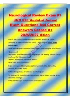 Neurological Review Exam &num;1&NewLine;NUR 254 Updated Actual&NewLine;Exam Questions And Correct&NewLine;Answers Graded A&plus;&NewLine;2026&sol;2027 dition&NewLine;Why is the Babinski reflex abnormal in older children & adults&quest;&NewLine;abnormal in older children and adults - indicating an upper motor&NewLine;neuro