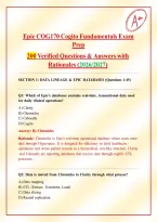 Epic COG170 Cogito Fundamentals Exam Prep Guide 2026&sol;2027 &ndash; 200 Verified Q&A w&sol; Rationales&NewLine;