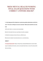 Nr326 Mental Health Nursing&NewLine;Final Exam Questions With&NewLine;Correct Answers 2026&sol;2027