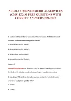 Nr 326 Combined Medical Services&NewLine;&lpar;Cms&rpar; Exam Prep Questions With&NewLine;Correct Answers 2026&sol;2027