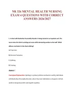 Nr 326 Mental Health Nursing&NewLine;Exam 4 Questions With Correct&NewLine;Answers 2026&sol;2027