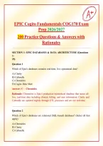 Epic Cogito Fundamentals COG170 Exam Prep 2026 &ndash; 200 Q&A w&sol; Rationales &ndash; Health Informatics&NewLine;